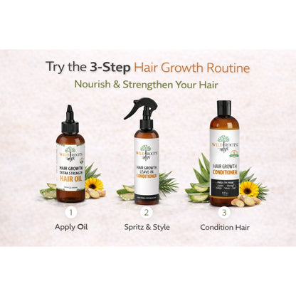 Wild Roots Hair Growth Conditioner – Strengthening &amp; Thickening Treatment for Fuller, Healthier Hair (8oz)