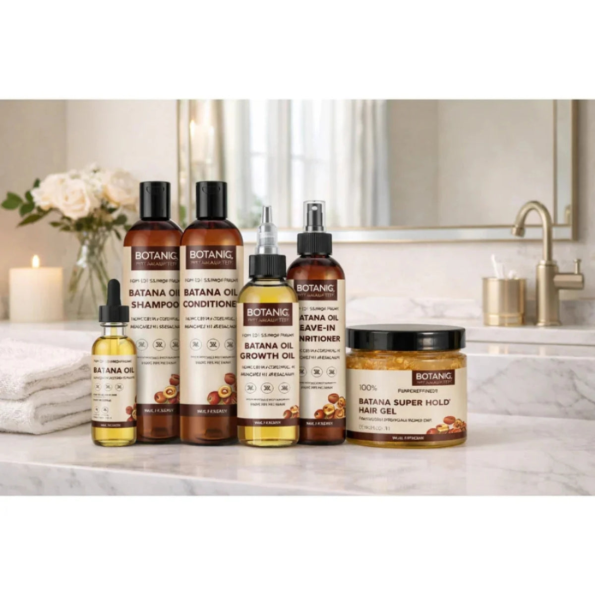 Botanic Hair care. 100% Unrefined Full Batana Hair Care Routine Line Products 100% Unrefined Batana Oil System