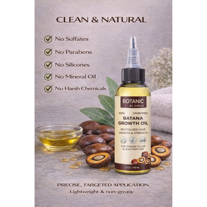 Botanic 100% Unrefined Batana Growth Oil Strengthen, Nourish &amp; Support Hair Growth 4 oz