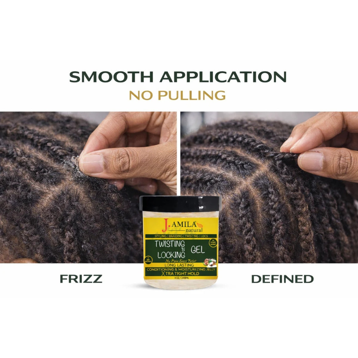 J. Amila Natural Award-Winning– Xtra Hold Twisting ‘N Locking Gel (8oz / 240ml)