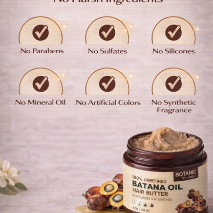 Botanic Batana Hair Butter – 100% Unrefined | Deep Moisture &amp; Strength (2oz &amp; 4oz)