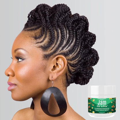 Jam Dip n Grip Almond and Vitamin E Conditioning &amp; Shining Hair Gel Extreme Hold  (4oz)