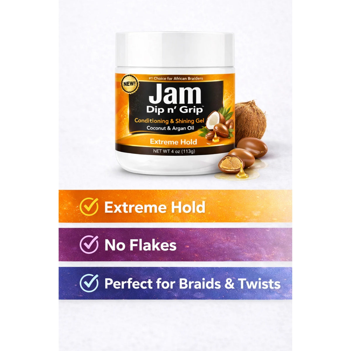 Jam Dip n’ Grip® Extreme Hold Conditioning &amp; Shining Gel 4oz