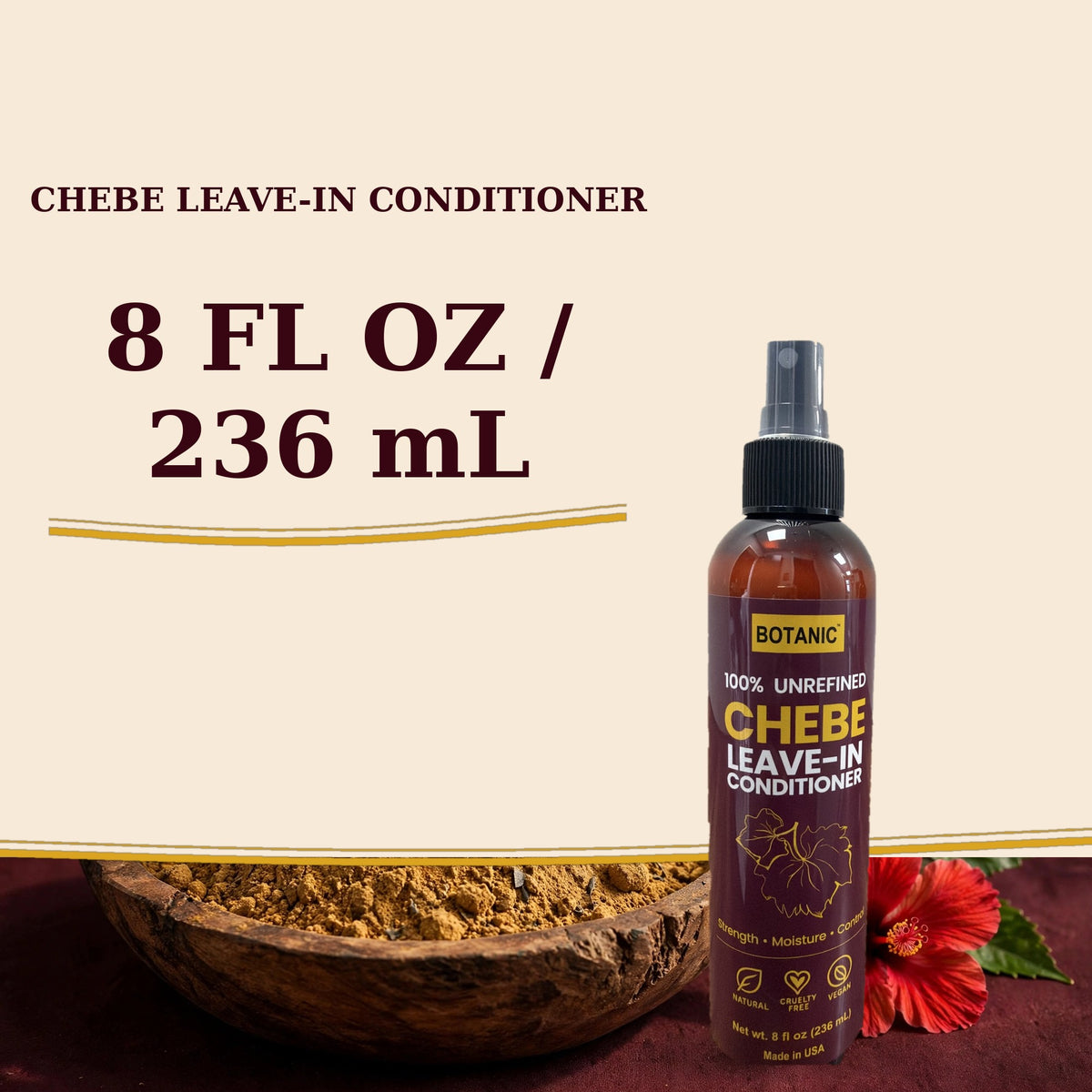 Botanic 100% Unrefined Chebe Leave-In Conditioner - 8 fl oz