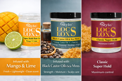 Stylo™ Locs Loxs Super Hold Hair Gel Locking, Twisting, Braiding &amp; Edges
3 Pack 16oz