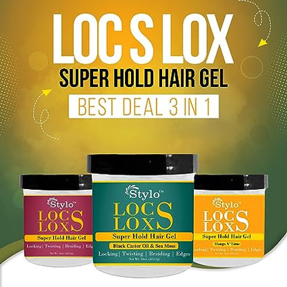 Stylo Locs Loxs Hair Styling Gel 3 Pack (16oz)