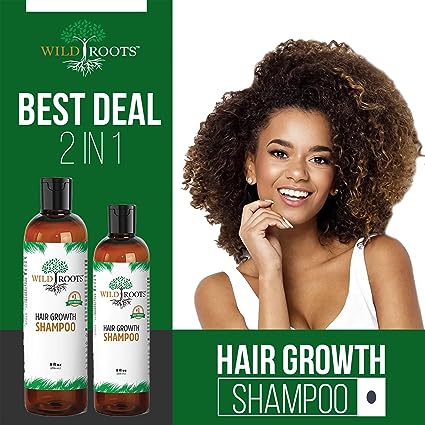 WildRoots Natural Hair Growth Shampoo 8oz (Pack of 2)
