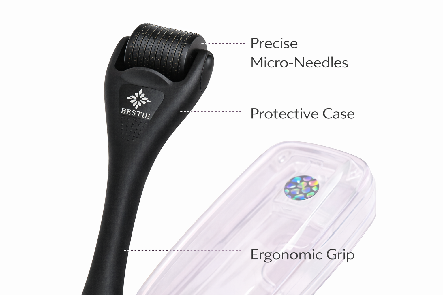 BESTIE Beauty Derma Roller for Edges &amp; Hairline – Supports Fuller-Looking Edges, At-Home Edge Care Tool
