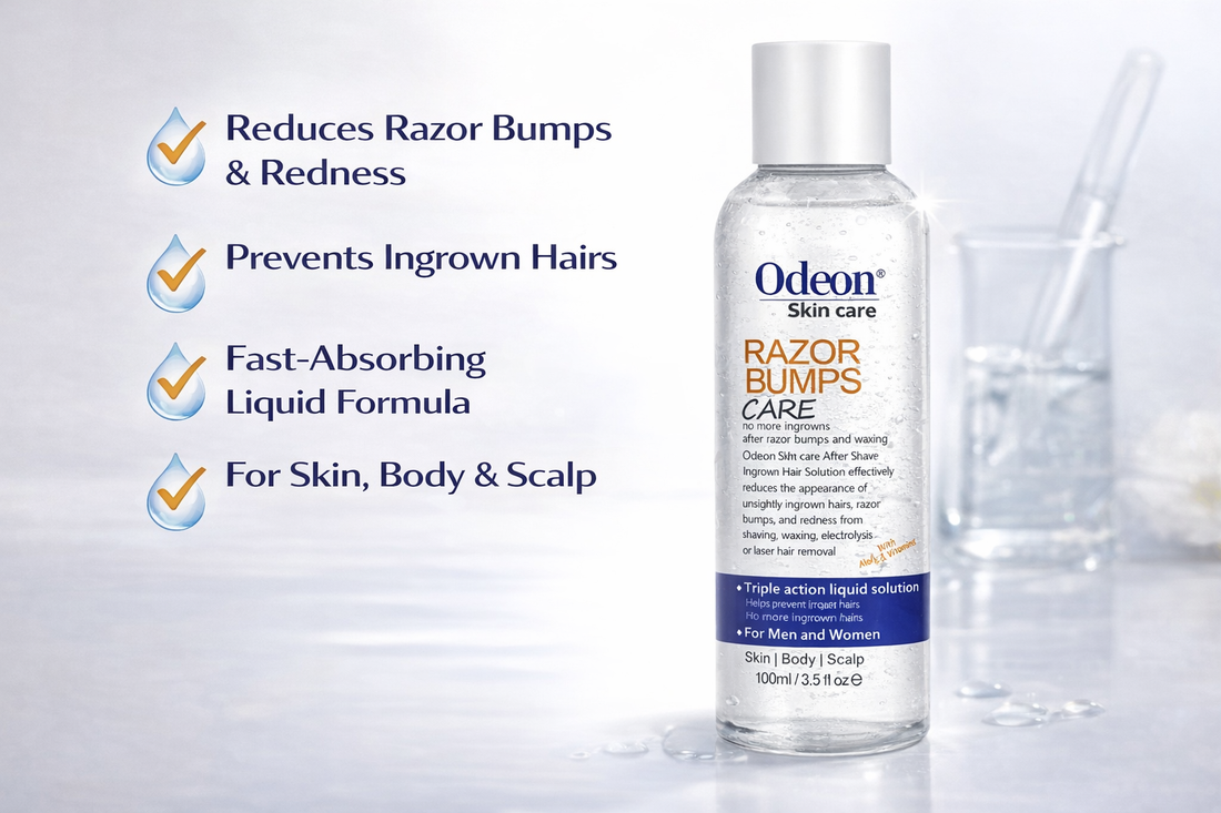 Odeon® Razor Bumps Treatment Liquid – Ingrown Hair &amp; Irritation Relief (3.5 oz)
