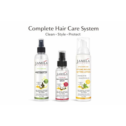 J. Amila Natural Silk Smoothing Serum with cocnut Oil – Heat Protectant, Frizz Control &amp; High Gloss Shine for Natural Hair, Wigs &amp; Extensions (2 oz / 59.2 ml)