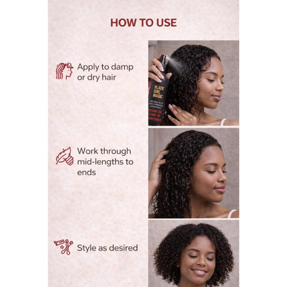 Black Girl Magic infused with gold press, unrefined Batana oil leave in conditioner 12 Oz