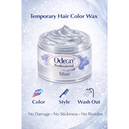 Odeon Professional Silver Hair Color Wax – Temporary Hair Dye for Women &amp; Men | Washable, Natural Ingredients, Easy Styling (4.23oz)