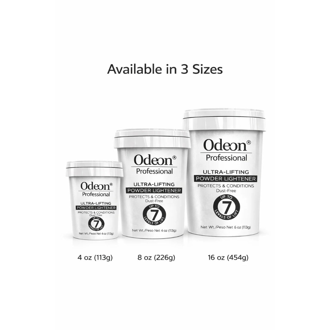 Odeon® Professional Ultra-Lifting Powder Lightener – Dust-Free Bleach, Up to 7 Levels of Lift (8 Oz)