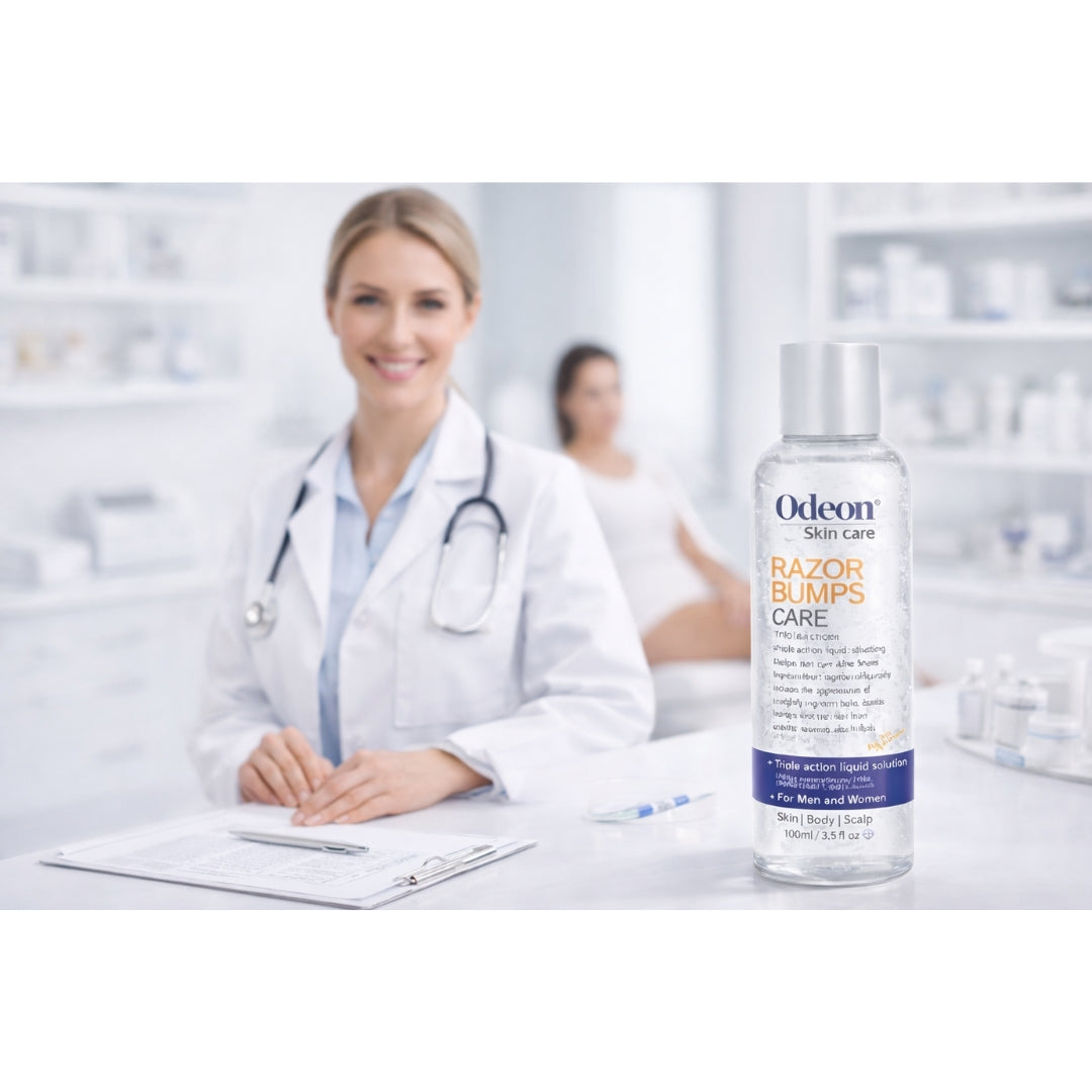 Odeon® Professional Razor Bumps Treatment Liquid – Ingrown Hair &amp; Irritation Relief (3.5 oz)