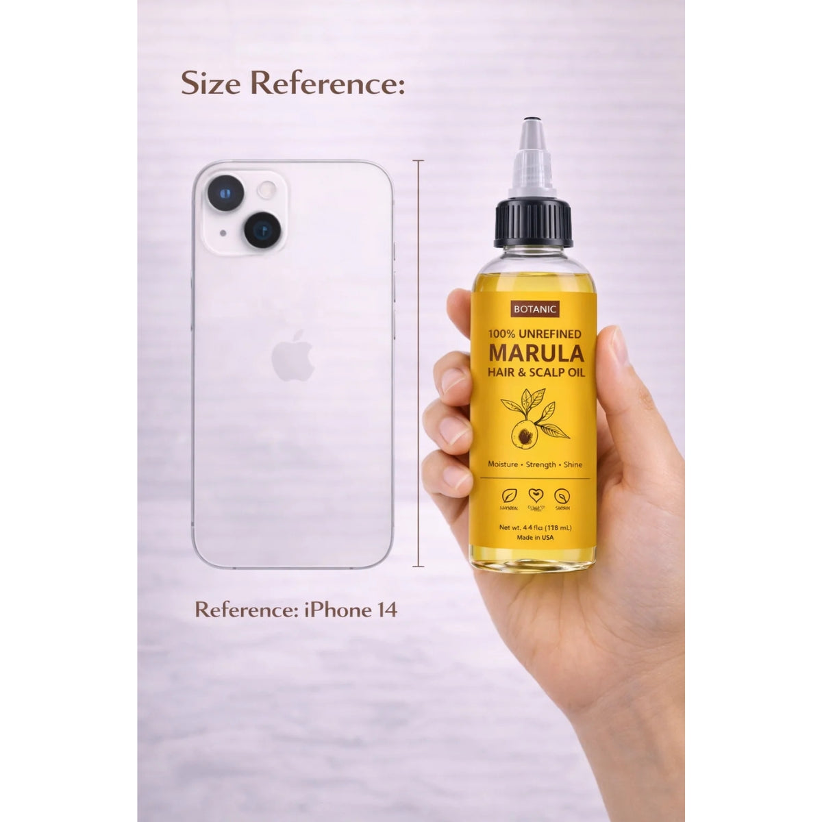 100% Unrefined Marula Hair &amp; Scalp Oil – Moisture, Strength &amp; Shine | Vegan, Cruelty-Free 4 fl oz (118 mL)