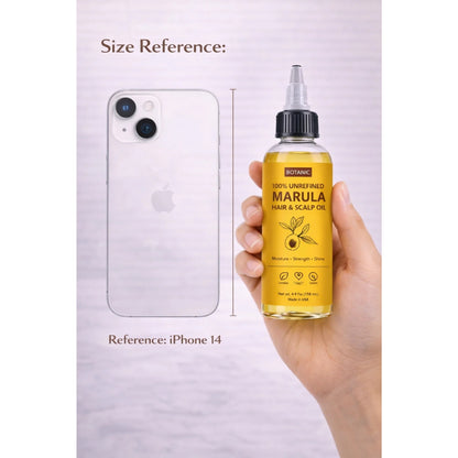 100% Unrefined Marula Hair &amp; Scalp Oil – Moisture, Strength &amp; Shine | Vegan, Cruelty-Free 4 fl oz (118 mL)
