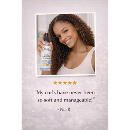 J. AMILA Natural Leave-In Conditioner &amp; Detangler with Vitamin E &amp; Argan Oil – Heat &amp; UV Protection for Natural, Wigs, Braids &amp; Synthetic Hair (8 oz)
