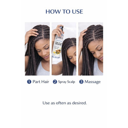 J. AMILA Natural Cool Scalp Refresher with Menthol, Myrrh, Vitamin E &amp; Argan Oil – Cooling Scalp Spray for Braids, Wigs, Natural &amp; Synthetic Hair (8 oz)