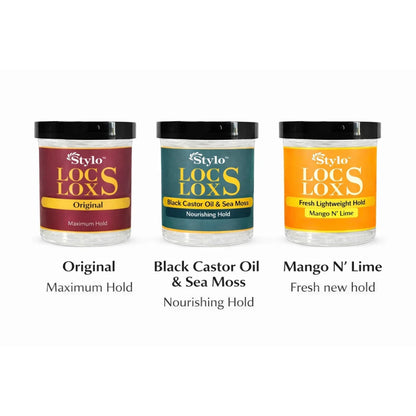 Stylo™ Locs Loxs Super Hold Hair Gel Locking, Twisting, Braiding &amp; Edges
3 Pack 16oz
