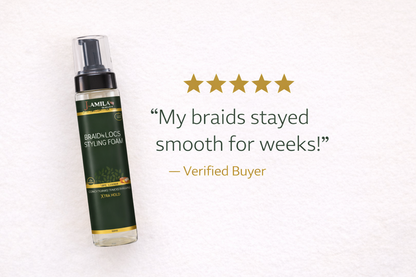 J. AMILA® Braid ’N Locs Styling Foam – Xtra Hold, Long-Lasting Shine (8oz)