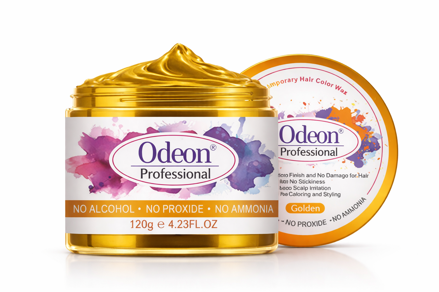 Odeon Professional Hair Color Wax Temporary Hair Dye For Women &amp; Men Gold (4.23oz)