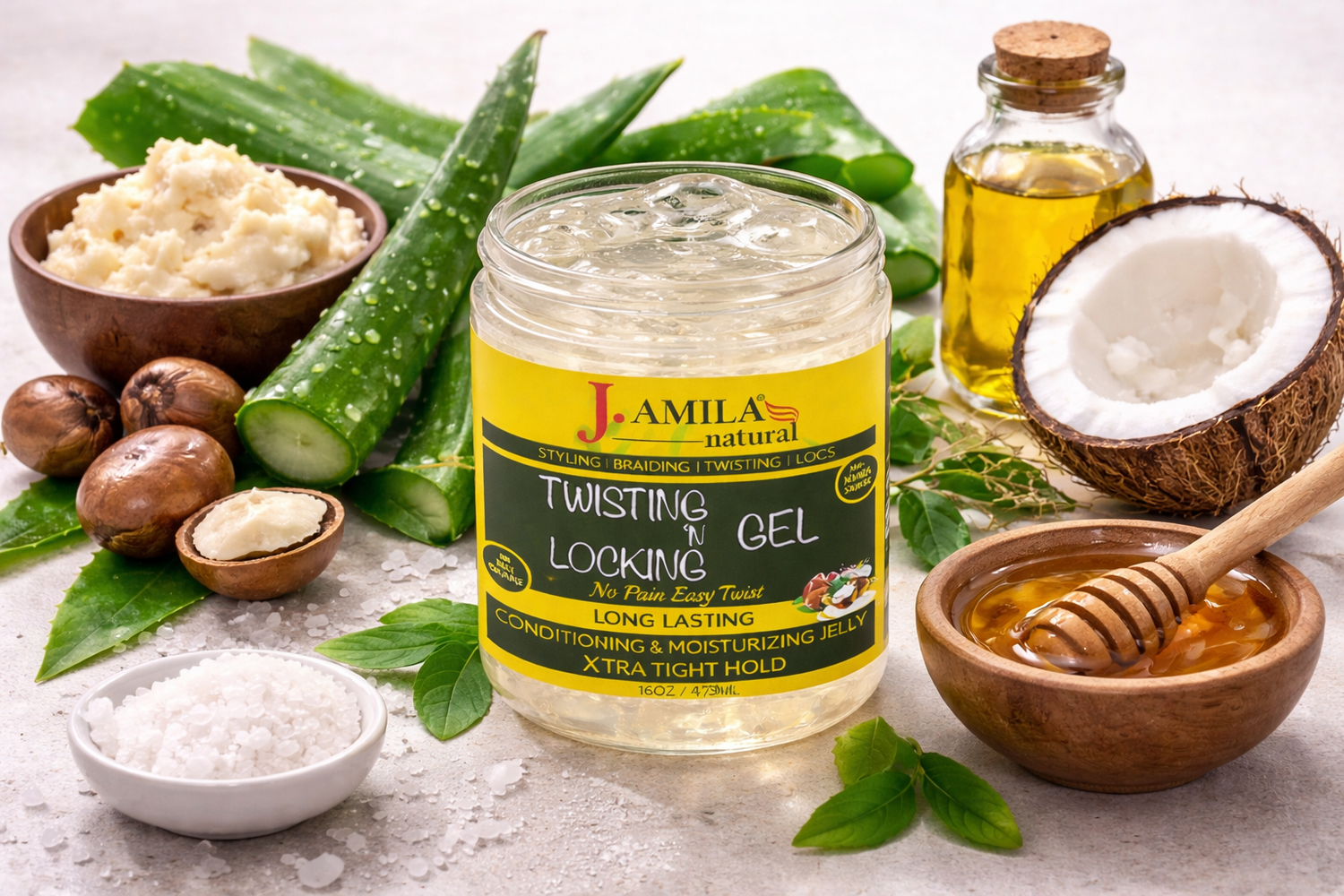 Jamila Natural Award-Winning– Xtra Hold Twisting ‘N Locking Gel (16oz / 473ml)