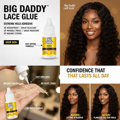 Big Daddy™ Lace Glue Extreme Hold Invisible Lace Adhesive (Waterproof &amp; Sweat-Resistant)