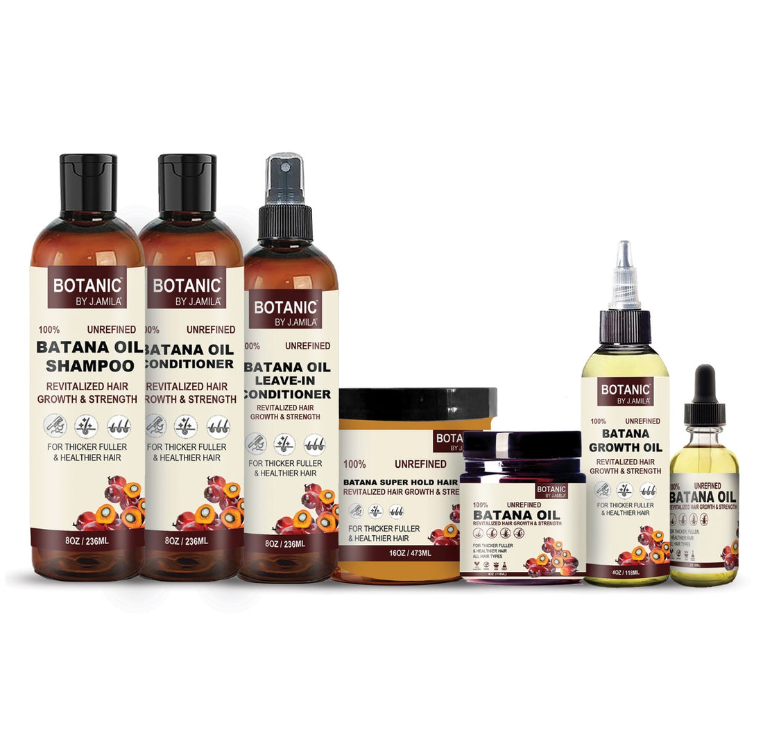 Botanic by jamila 100% Unrefined Full Batana Hair Care Routine Line Products 100% Unrefined Batana Oil System