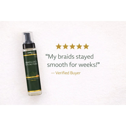 J. AMILA® Braid ’N Locs Styling Foam – Xtra Hold, Long-Lasting Shine (8oz)