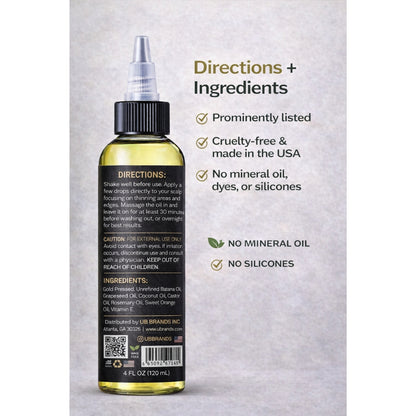 Black Girl Magic infused with gold press Unrefined Batana growth hair oil 4 Oz