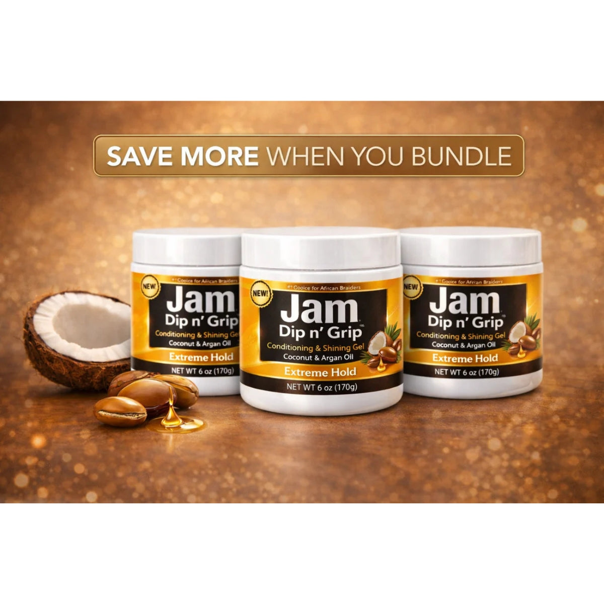 Jam Dip n’ Grip® Extreme Hold Conditioning &amp; Shining Gel 2 Pack (4oz Each)