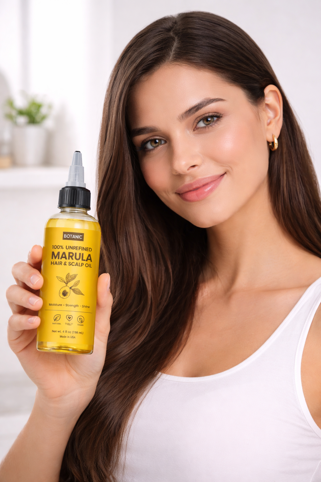 100% Unrefined Marula Hair &amp; Scalp Oil – Moisture, Strength &amp; Shine | Vegan, Cruelty-Free 4 fl oz (118 mL)