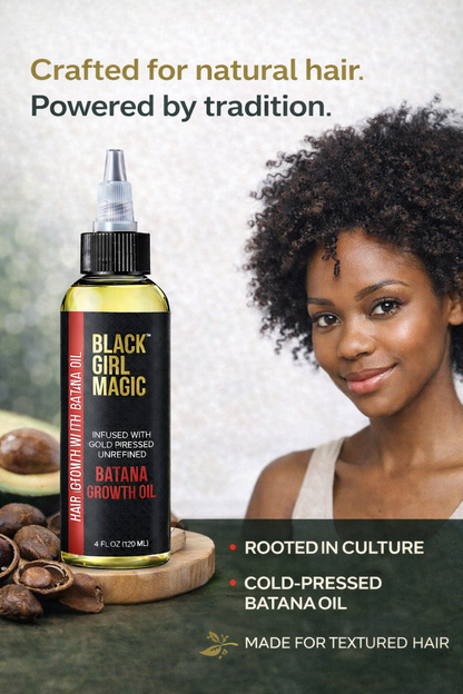 Black Girl Magic infused with gold press Unrefined Batana growth hair oil 4 Oz