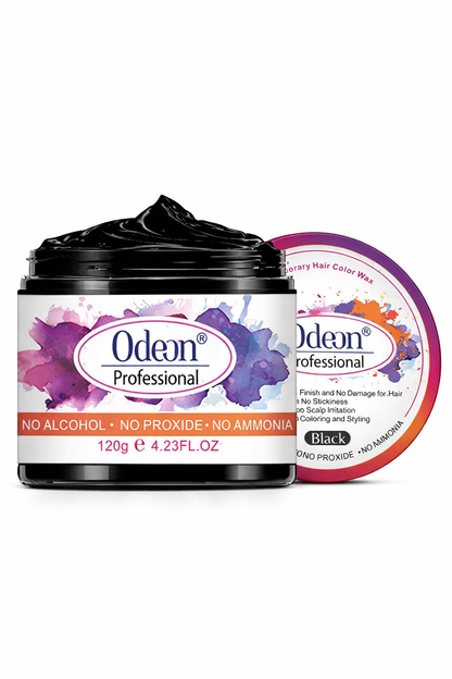 Odeon Professional Black Hair Color Wax, Temporary Hair Dye for Women &amp; Men (4.23oz)
