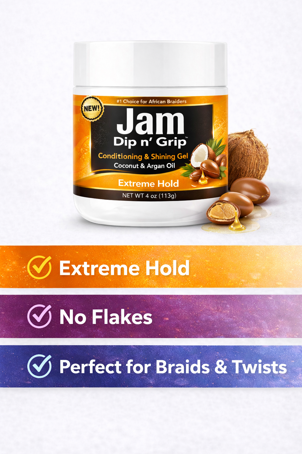 Jam Dip n’ Grip® Extreme Hold Conditioning &amp; Shining Gel 4oz