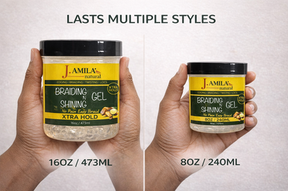 Jamila Natural Award-Winning Braiding ’N Shining Gel – Xtra Hold (16oz / 473ml)