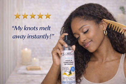 J. AMILA Natural Leave-In Conditioner &amp; Detangler Spray with Vitamin E &amp; Olive Oil – Heat &amp; UV Protection for Wigs, Braids, Natural &amp; Synthetic Hair (8 oz)