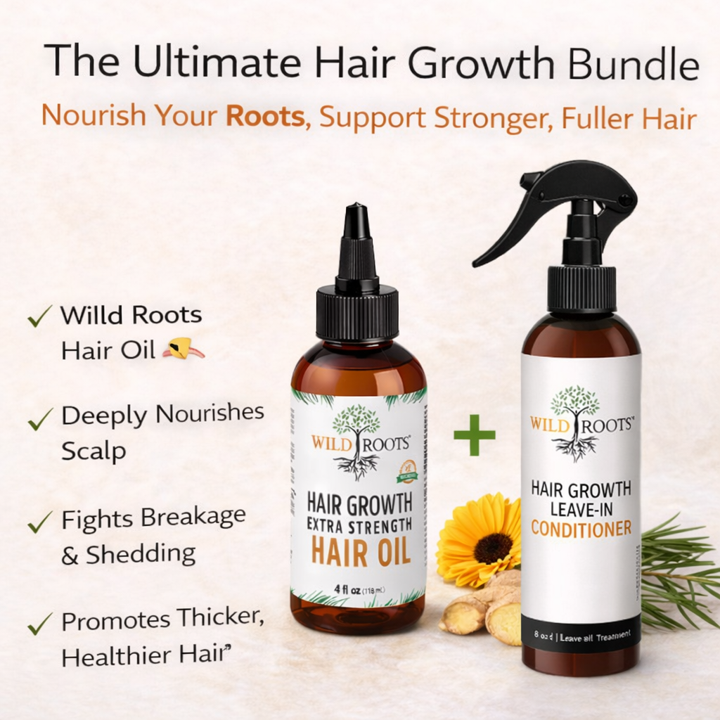 Wild Roots Extra Strength Hair Growth Oil – Fast-Growing, Thickening Scalp &amp; Hair Treatment (4oz)