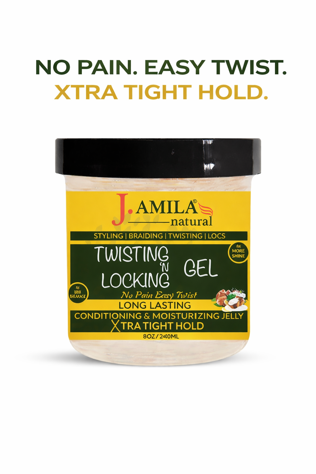 Jamila Natural Award-Winning– Xtra Hold Twisting ‘N Locking Gel (8oz / 240ml)