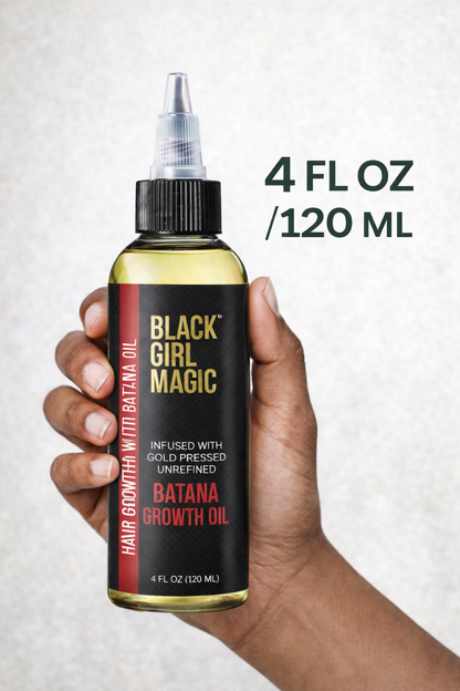 Black Girl Magic infused with gold press Unrefined Batana growth hair oil 4 Oz