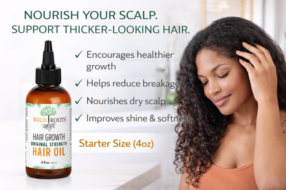 Wild Roots Original Strength Hair Growth Oil – Nourishing Scalp Treatment for Thicker, Stronger Hair (4oz)