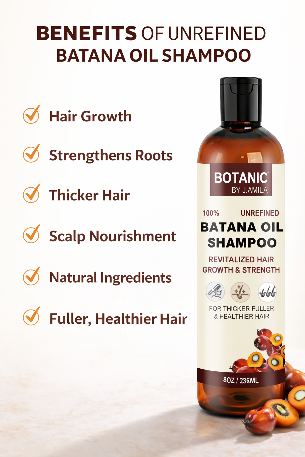 Benefits of Batana oil shampoo including hair growth stronger roots and thicker hair