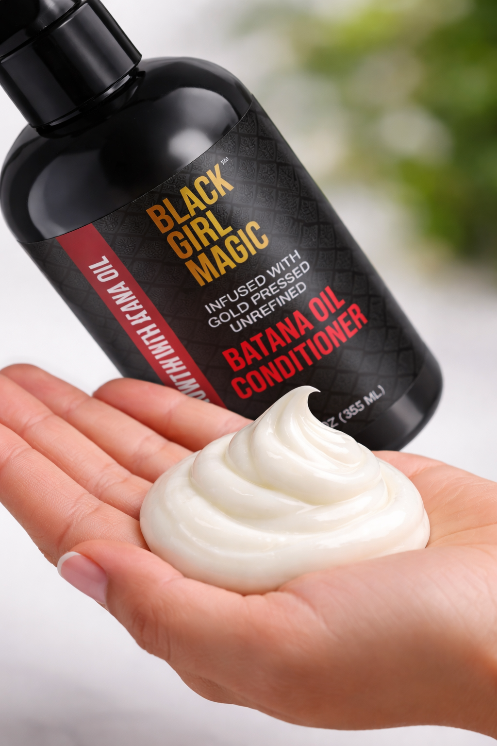 Black Girl Magic infused with Gold press, unrefined, Batana Hair Growth oil conditioner 12oz