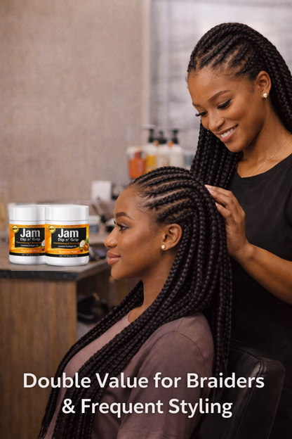 Jam Dip n’ Grip Extreme Hold Hair Gel – Conditioning &amp; Shining Gel with Coconut &amp; Argan Oil Pack of 2 8oz