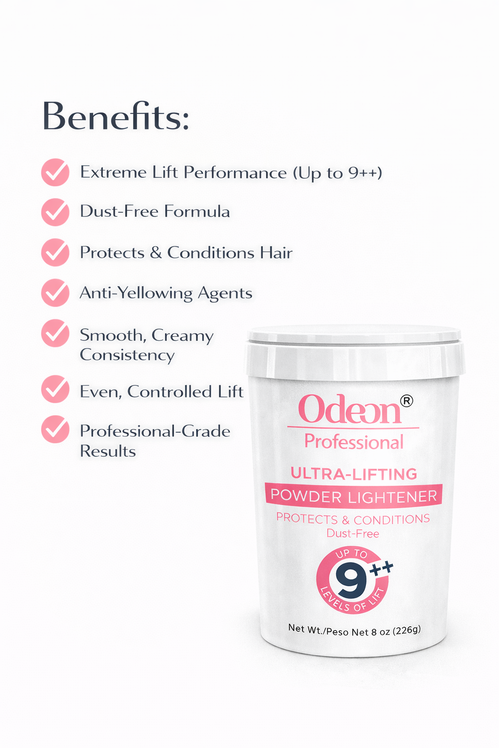 Odeon Professional Ultra-Lifting Powder Hair Lightener Up To 9++ level 8oz