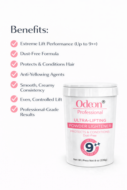 Odeon Professional Ultra-Lifting Powder Hair Lightener Up To 9++ level 8oz