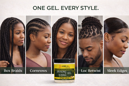 Jamila Natural Award-Winning Braiding ’N Shining Gel – Xtra Hold (16oz / 473ml)