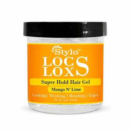 Stylo™ Locs Loxs Super Hold Hair Gel Locking, Twisting, Braiding &amp; Edges Hold Hair Gel - Mango N&
