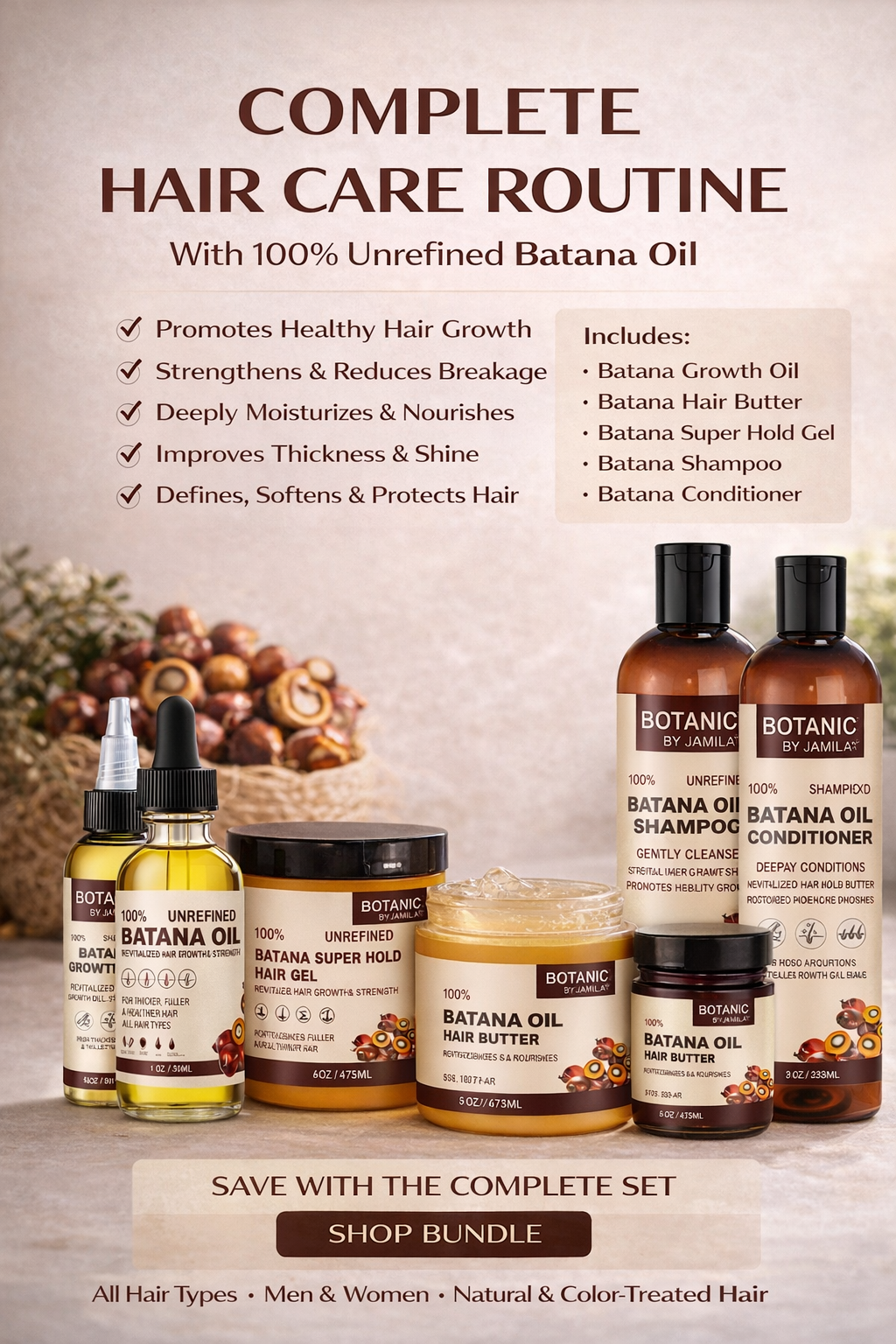 Batanic by J.Amila Batana Hair Butter – 100% Unrefined | Deep Moisture &amp; Strength (2oz &amp; 4oz)