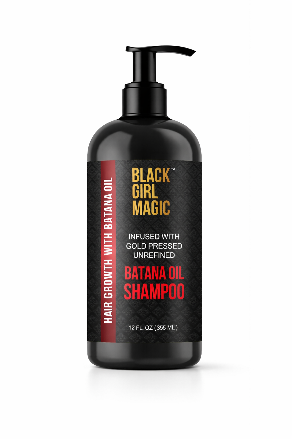 Black Girl Magic infused with gold pressed unrefined Batana hair oil shampoo, 12 Oz